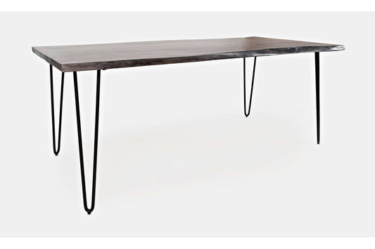 Nature's Edge Brushed Grey 79 Inch Live Edge Dining Table