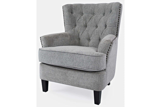 Jofran Accent Bryson Grey Accent Chair - Sophisticated Tufted Fabric Seating