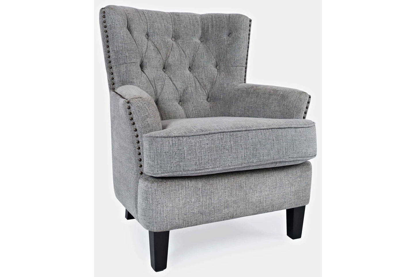 Jofran Accent Bryson Grey Accent Chair - Sophisticated Tufted Fabric Seating