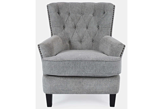 Jofran Accent Bryson Grey Accent Chair - Sophisticated Tufted Fabric Seating