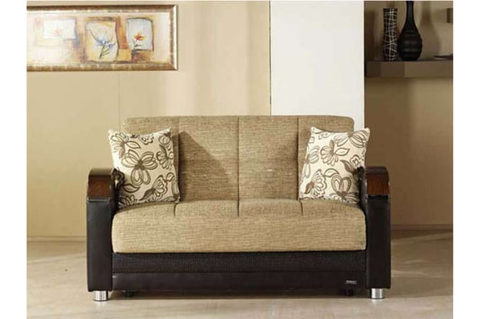 Luna Fulya Brown Loveseat by Bellona - Stylish & Comfortable Microfiber Sofa