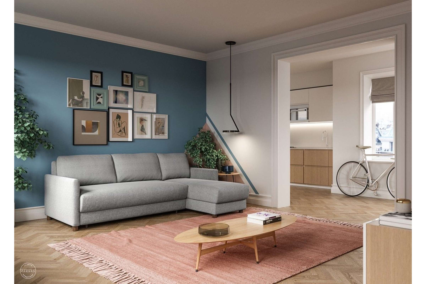 Pint Sectional Sofa Sleeper (Full XL Size) LHF Chaise