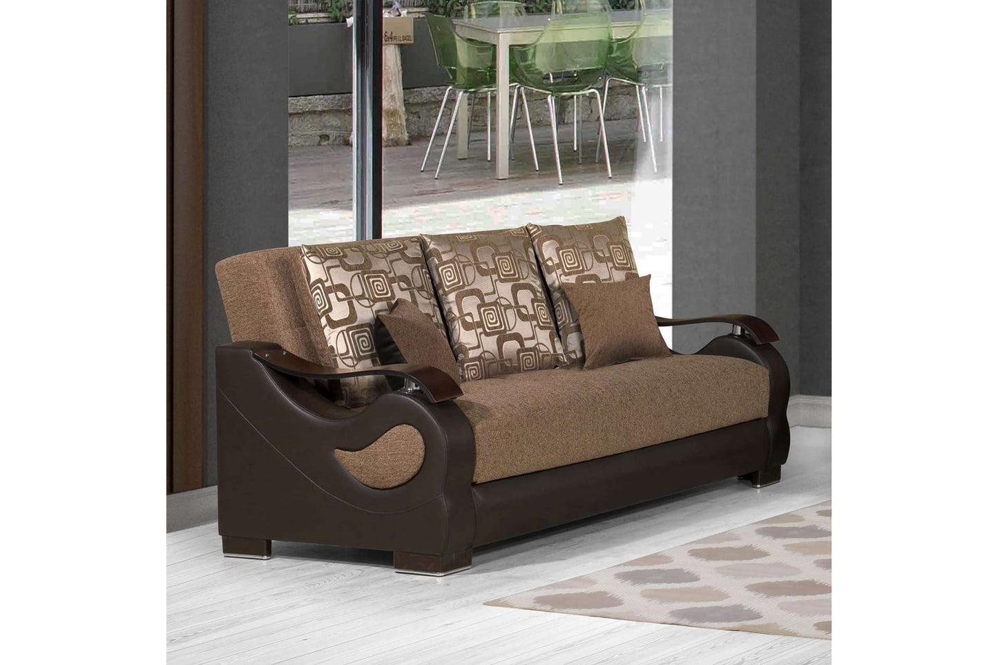 Brown Chenille Sofa Bed