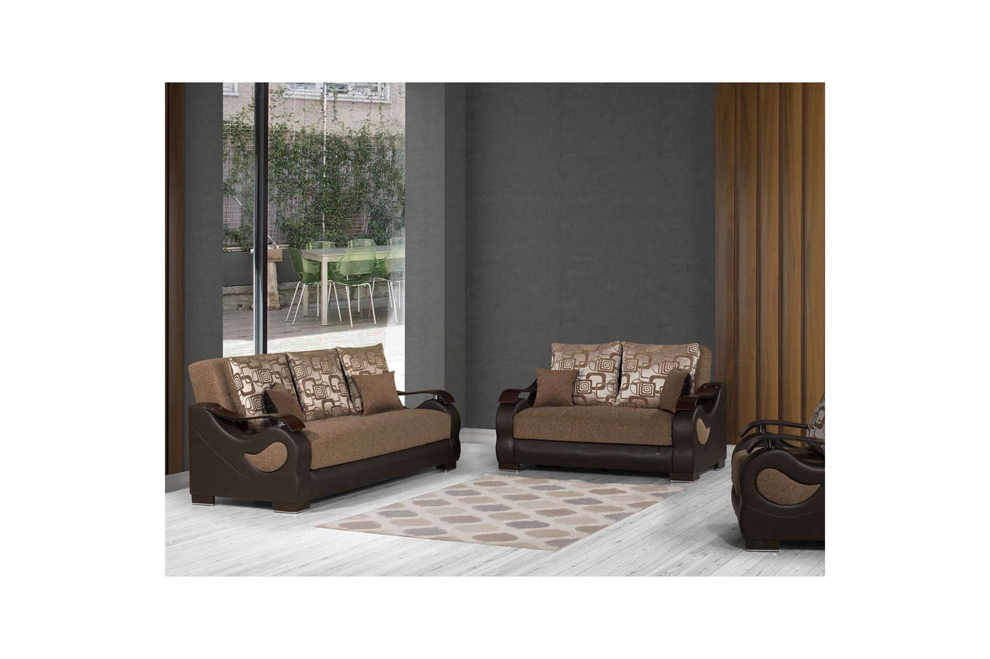 Brown Chenille Sofa Bed