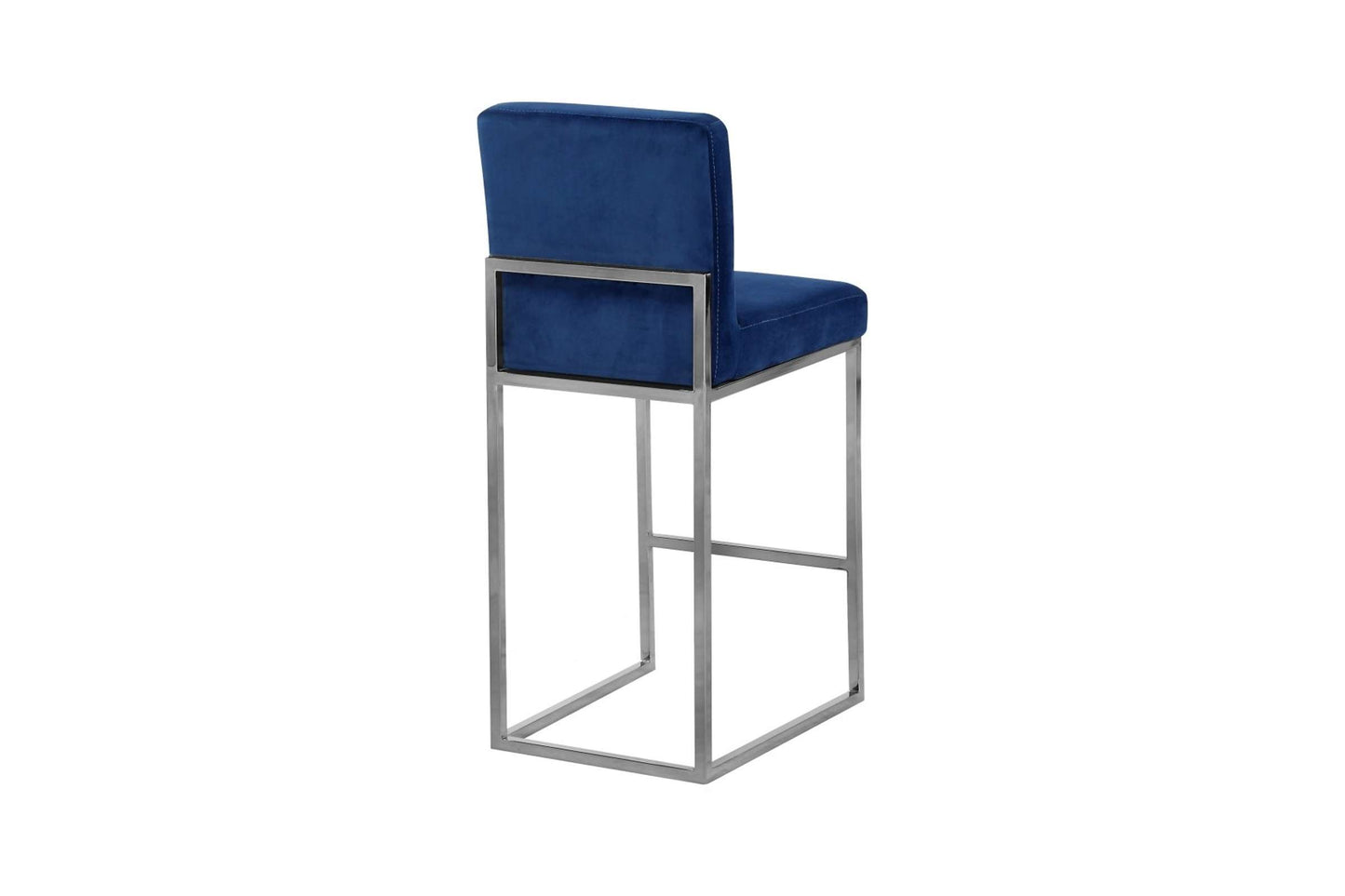 Giselle Navy Blue Velvet Counter Stool (Set of 2) - Modern Home Bar Seating
