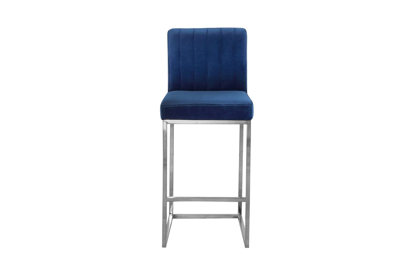 Giselle Navy Blue Velvet Counter Stool (Set of 2) - Modern Home Bar Seating
