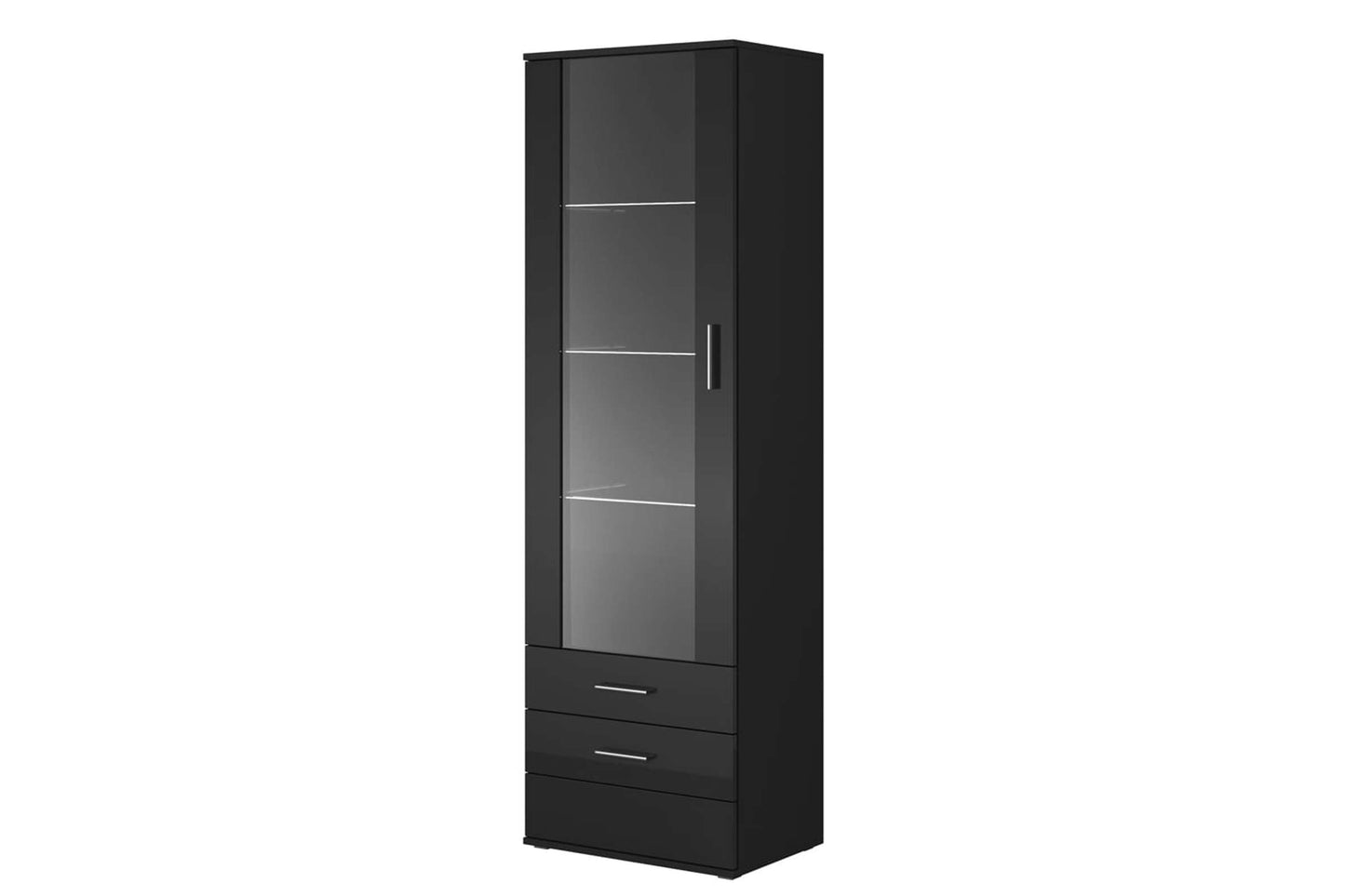 Soho S1 Black Modern 24" Bookcase with LED Lighting