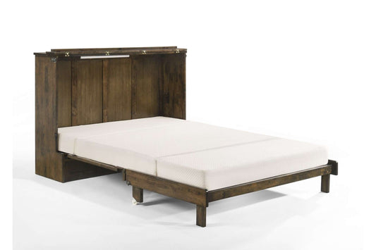 Wildwood Brown Queen Murphy Cabinet Bed