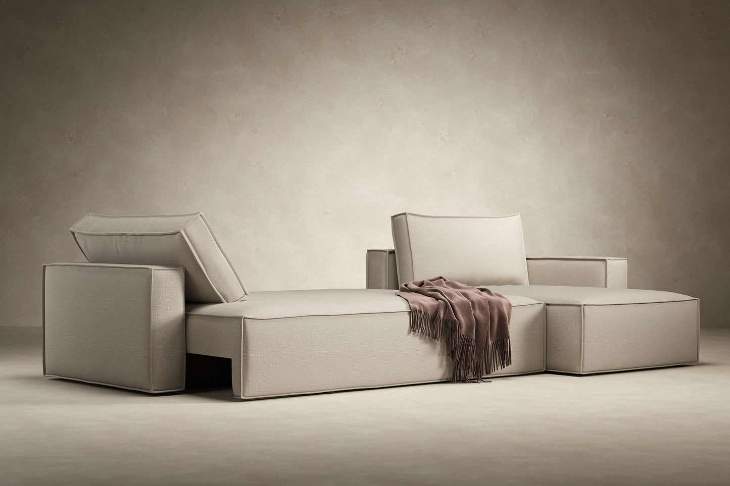 Standard Sofa Bed w/Lounger Adario Fog