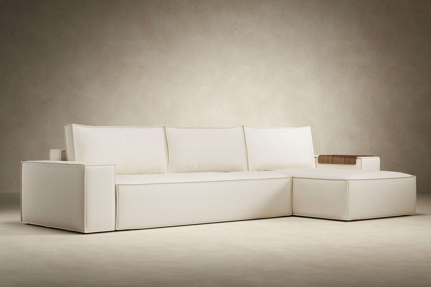 Wide Sofa Bed w/Lounger Adario Fog