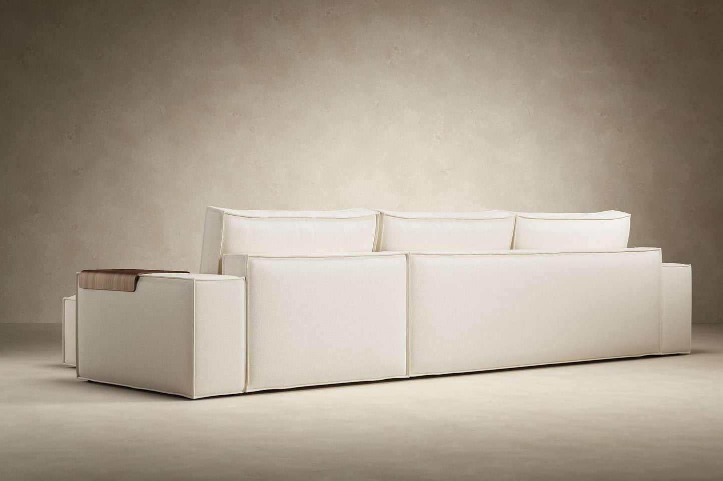 Wide Sofa Bed w/Lounger Adario Taupe