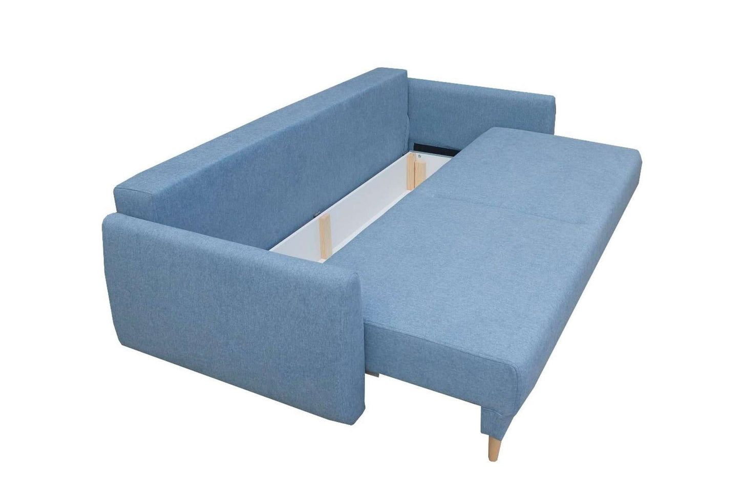 Nord Mid-Century Modern Sleeper Sofa Aqua with Storage