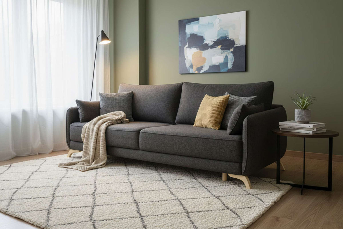 Oliver Sofa Bed Sleeper (Queen Size) Gray
