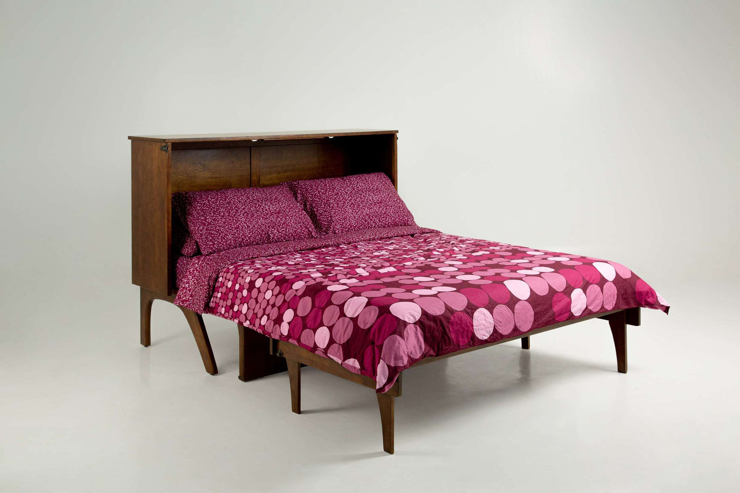 Black Walnut Queen Murphy Cabinet Bed