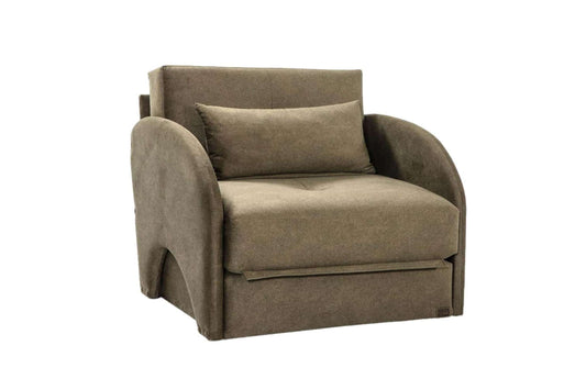 Easy-Flip Deluxe Chair Bed Beige Fabric
