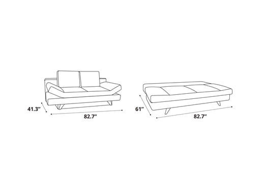Boston Sofa Bed Sleeper (Queen Size) Light Gray