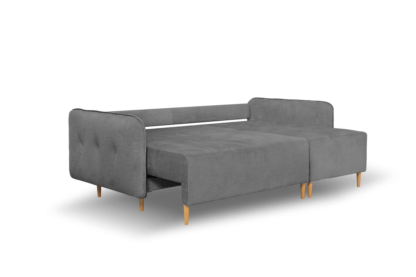 Lauri Sectional Sofa Sleeper (Queen Size) Perfect Light Gray