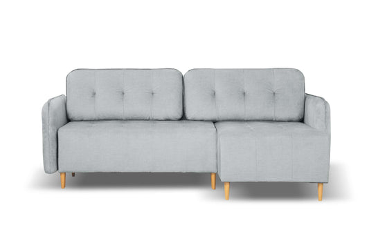 Lauri Sectional Sofa Sleeper (Queen Size) Perfect Light Gray
