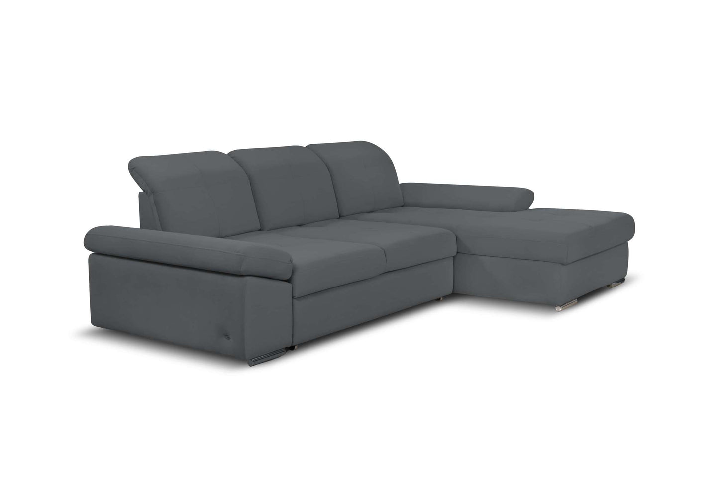 Lion Sectional Sofa Sleeper w/Storage LHF Chaise Perfect Dark Gray