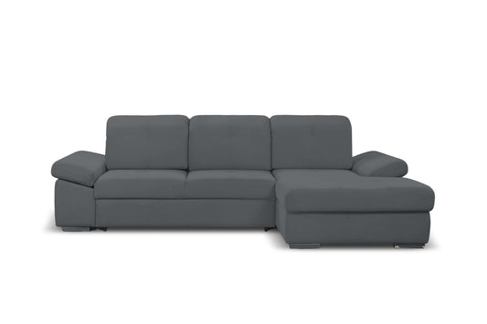 Lion Sectional Sofa Sleeper w/Storage LHF Chaise Perfect Dark Gray