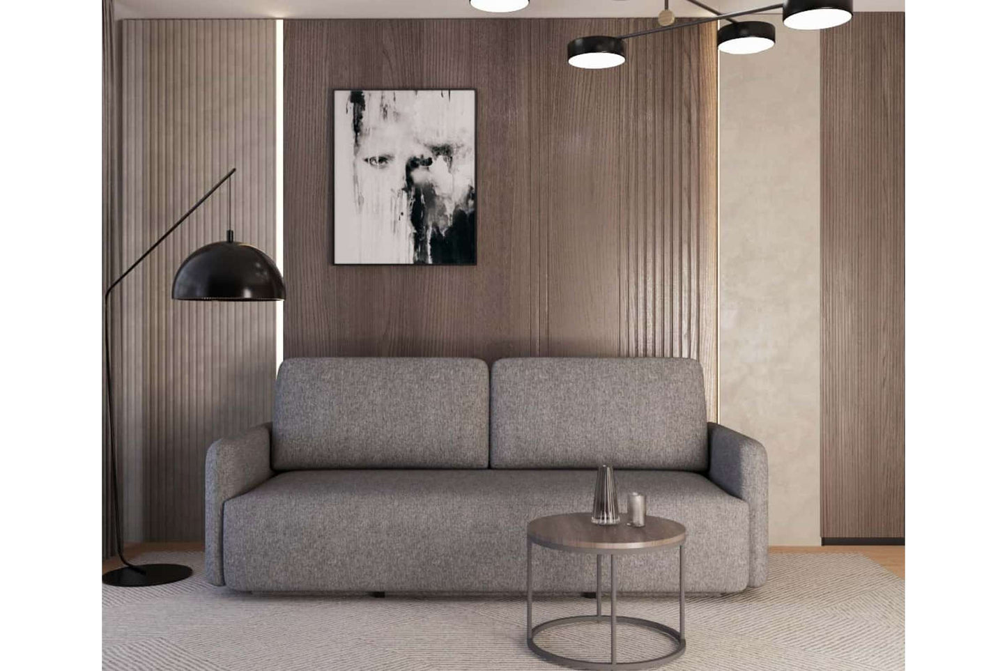 Oliver Sofa Bed Sleeper (Queen Size) Light Gray