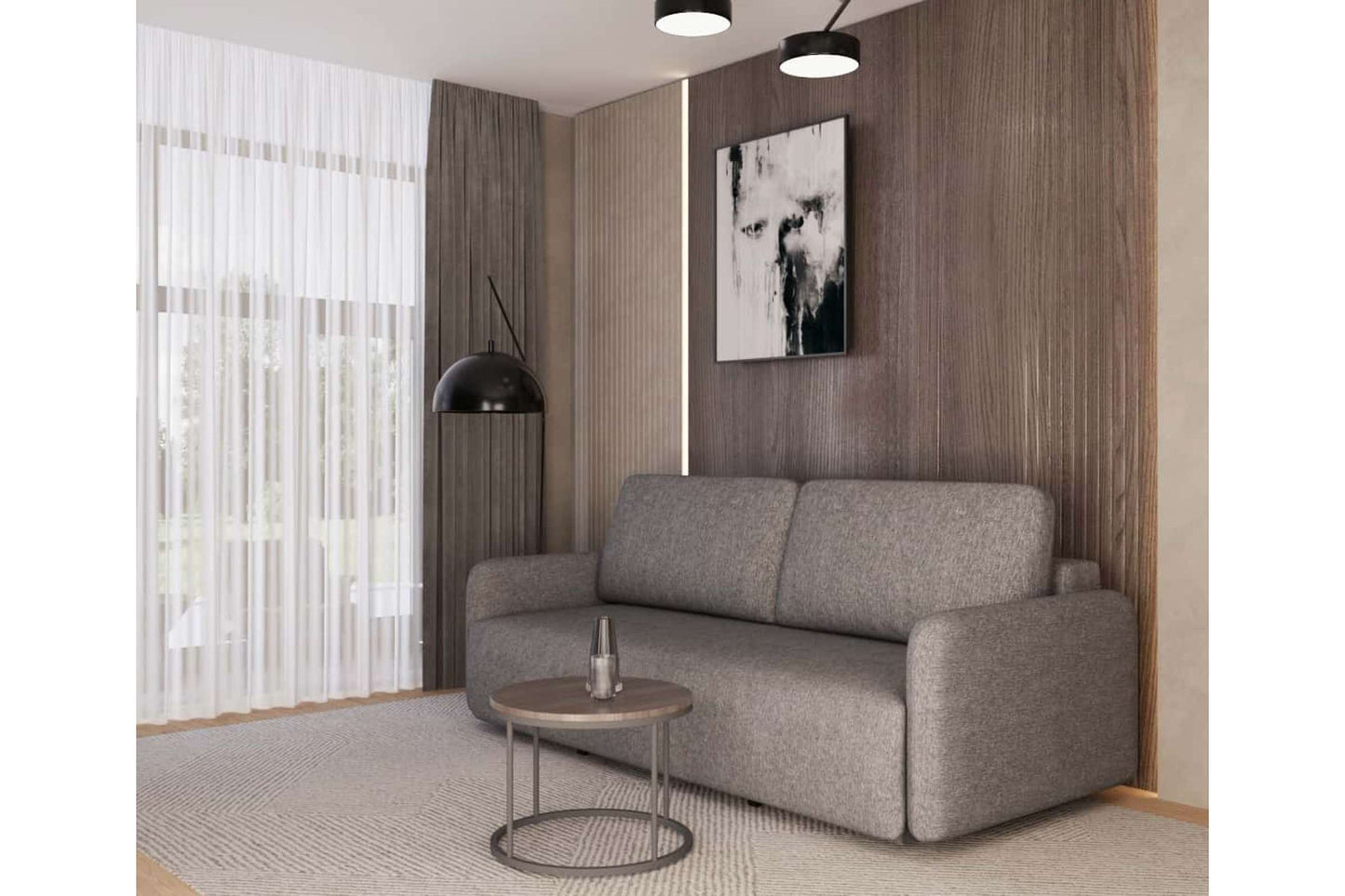 Oliver Sofa Bed Sleeper (Queen Size) Light Gray