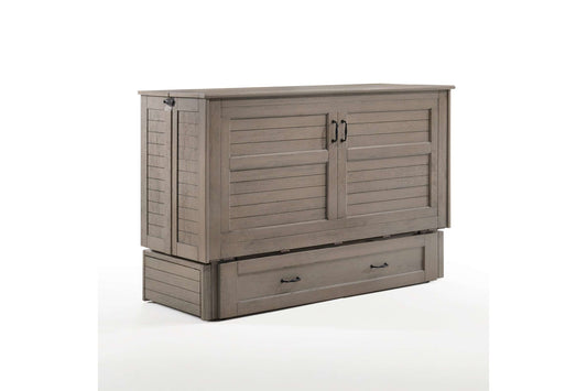 Poppy Brushed Driftwood Queen Murphy Cabinet Bed