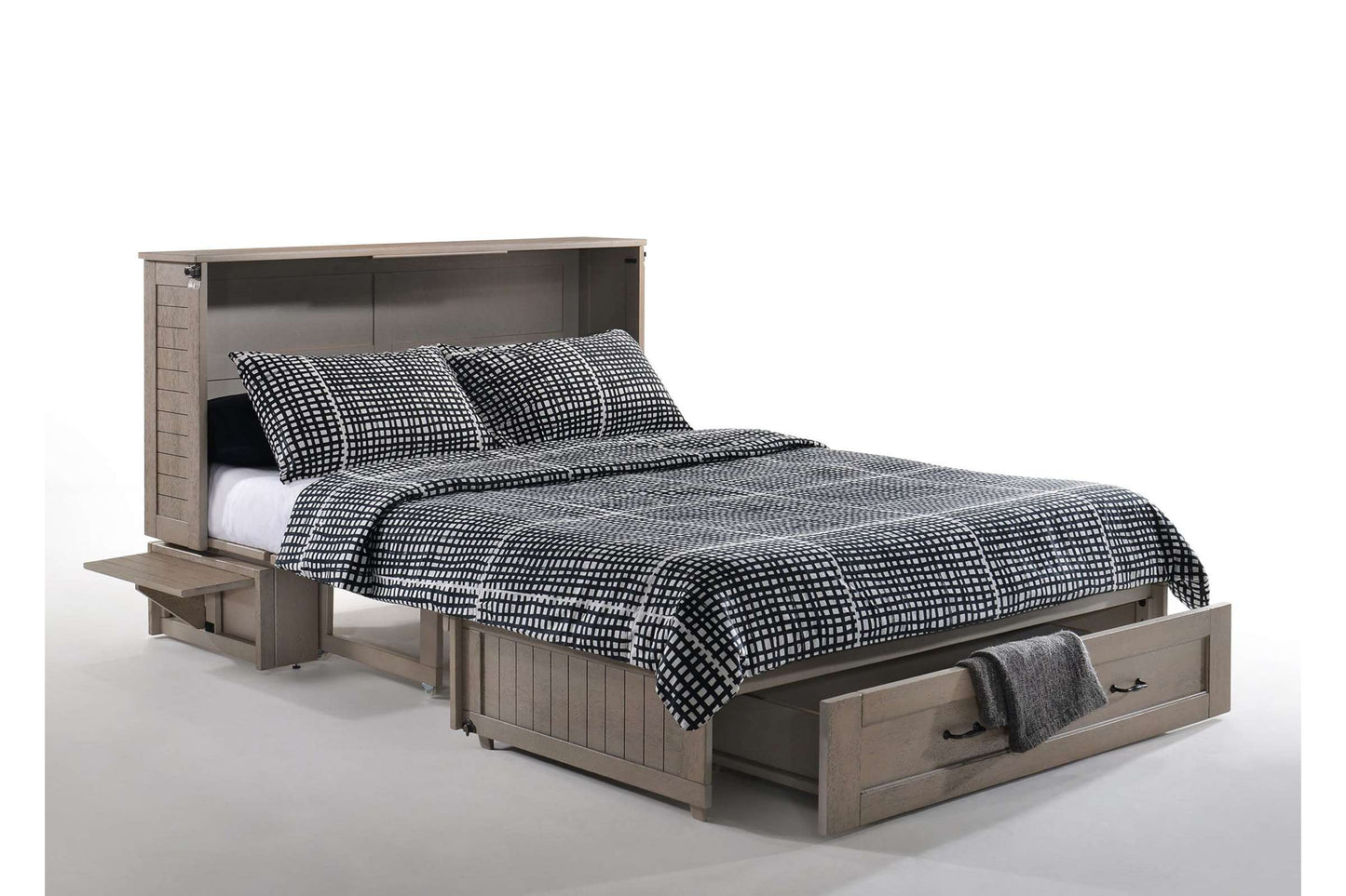 Poppy Brushed Driftwood Queen Murphy Cabinet Bed
