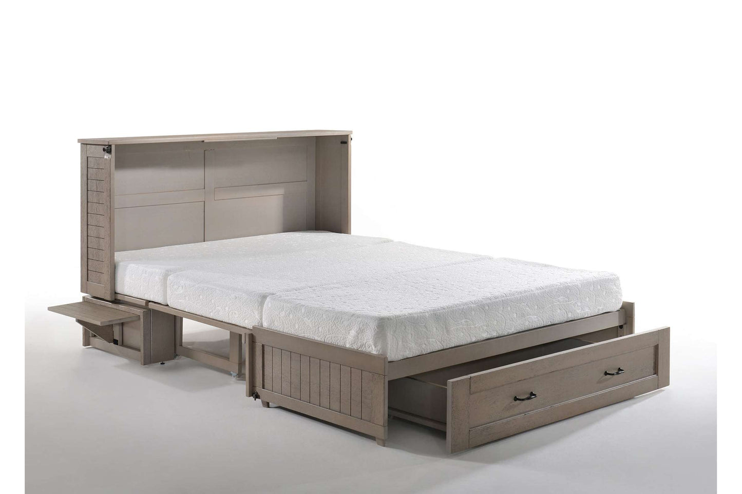 Poppy Brushed Driftwood Queen Murphy Cabinet Bed