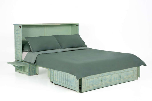 Poppy Seafoam Queen Murphy Cabinet Bed
