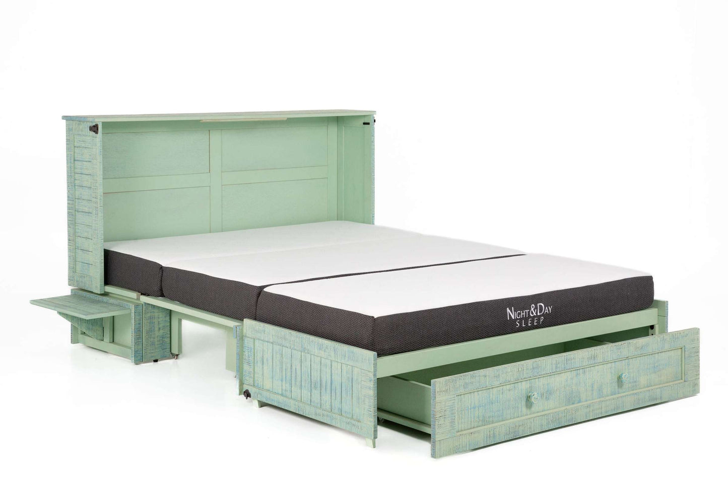 Poppy Seafoam Queen Murphy Cabinet Bed