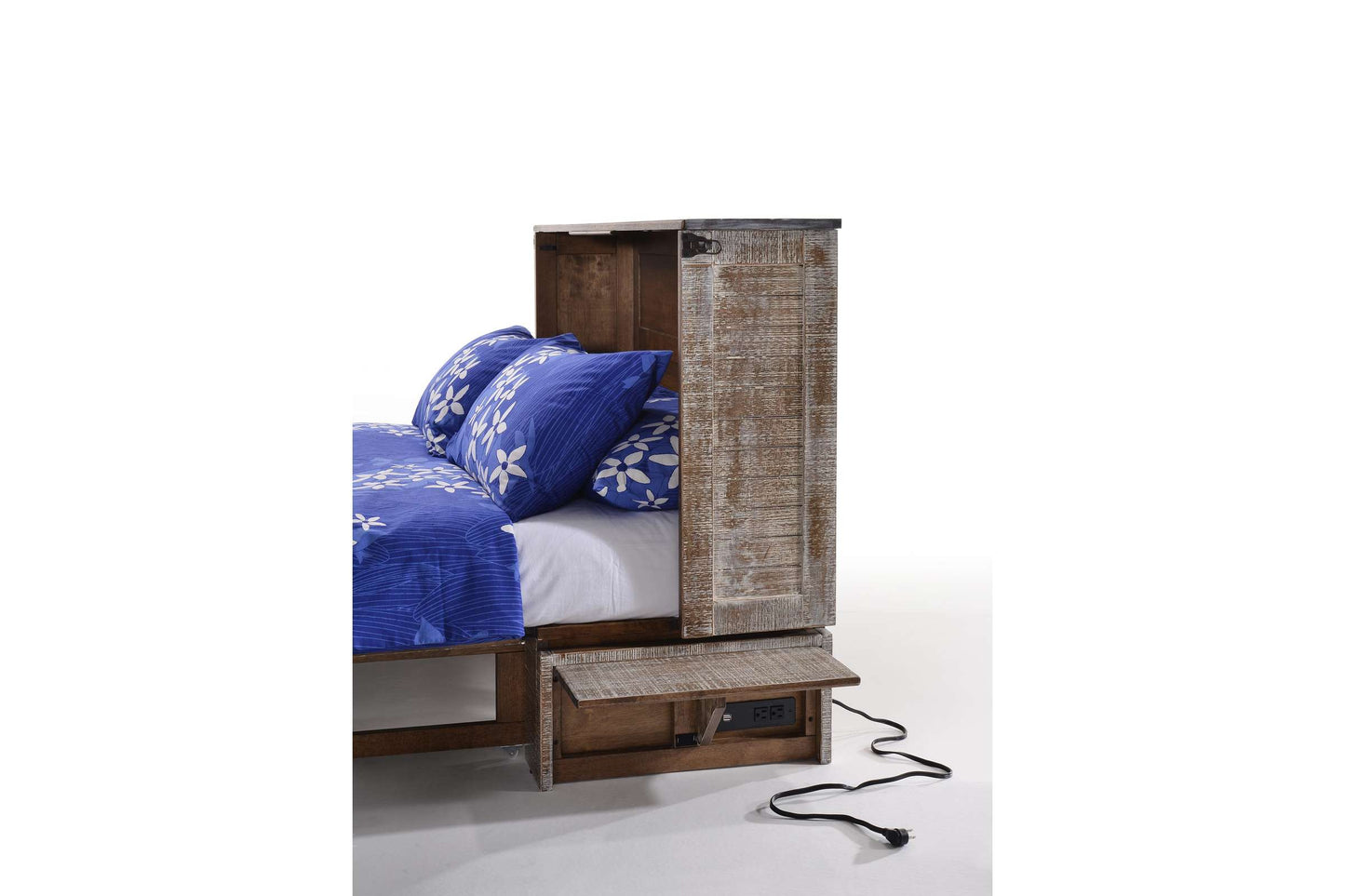 Poppy White Bark Murphy Cabinet Bed