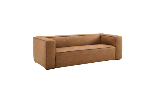 Aurora Leather Sofa by TOV Furniture - Modern Brown Upholstered Couch for Luxurious Lounging