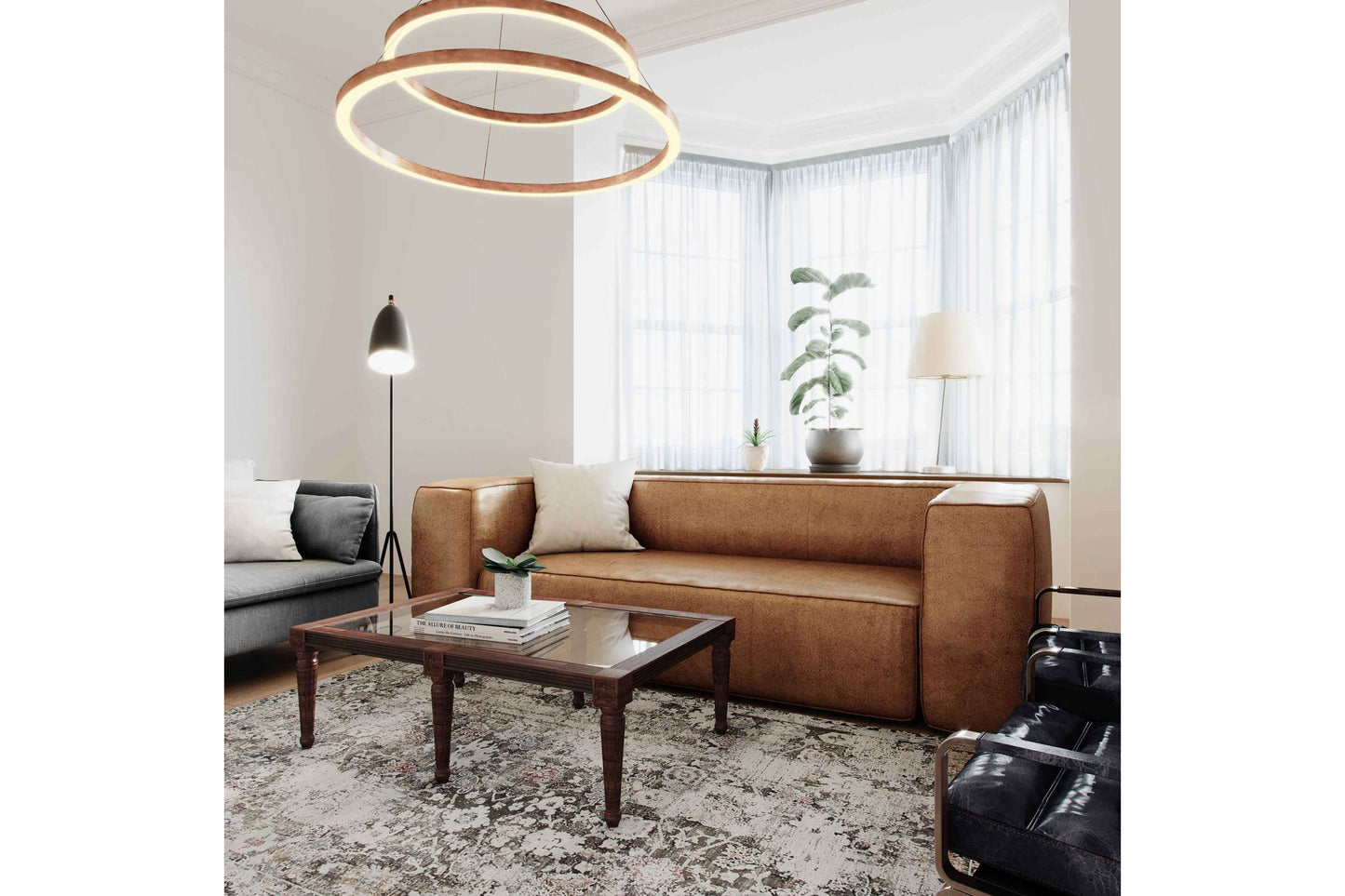 Aurora Leather Sofa by TOV Furniture - Modern Brown Upholstered Couch for Luxurious Lounging