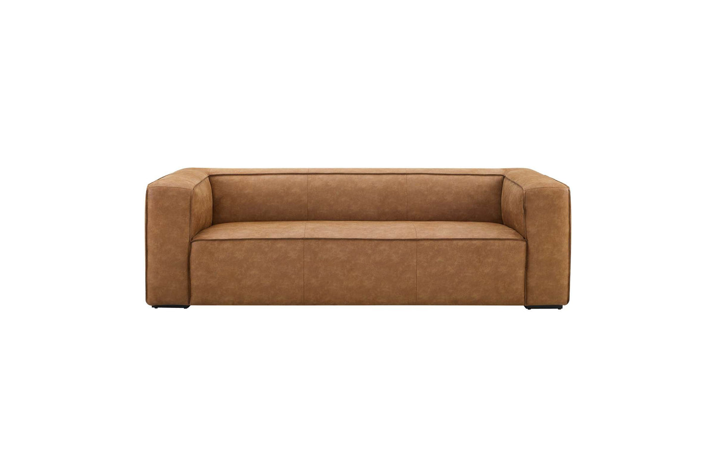 Aurora Leather Sofa by TOV Furniture - Modern Brown Upholstered Couch for Luxurious Lounging
