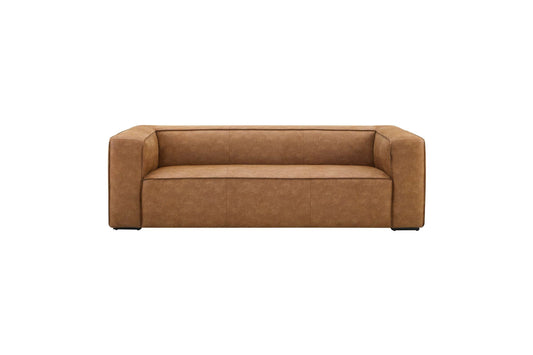 Aurora Leather Sofa by TOV Furniture - Modern Brown Upholstered Couch for Luxurious Lounging