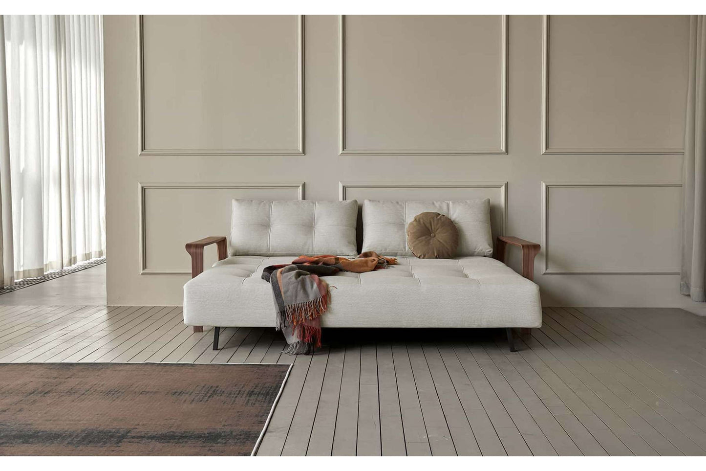 Ran Deluxe Excess Sofa Bed (Queen Size) Melange Light Gray