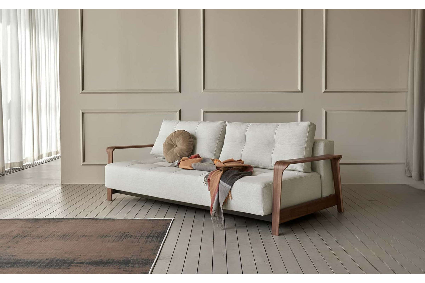 Ran Deluxe Excess Sofa Bed (Queen Size) Melange Light Gray