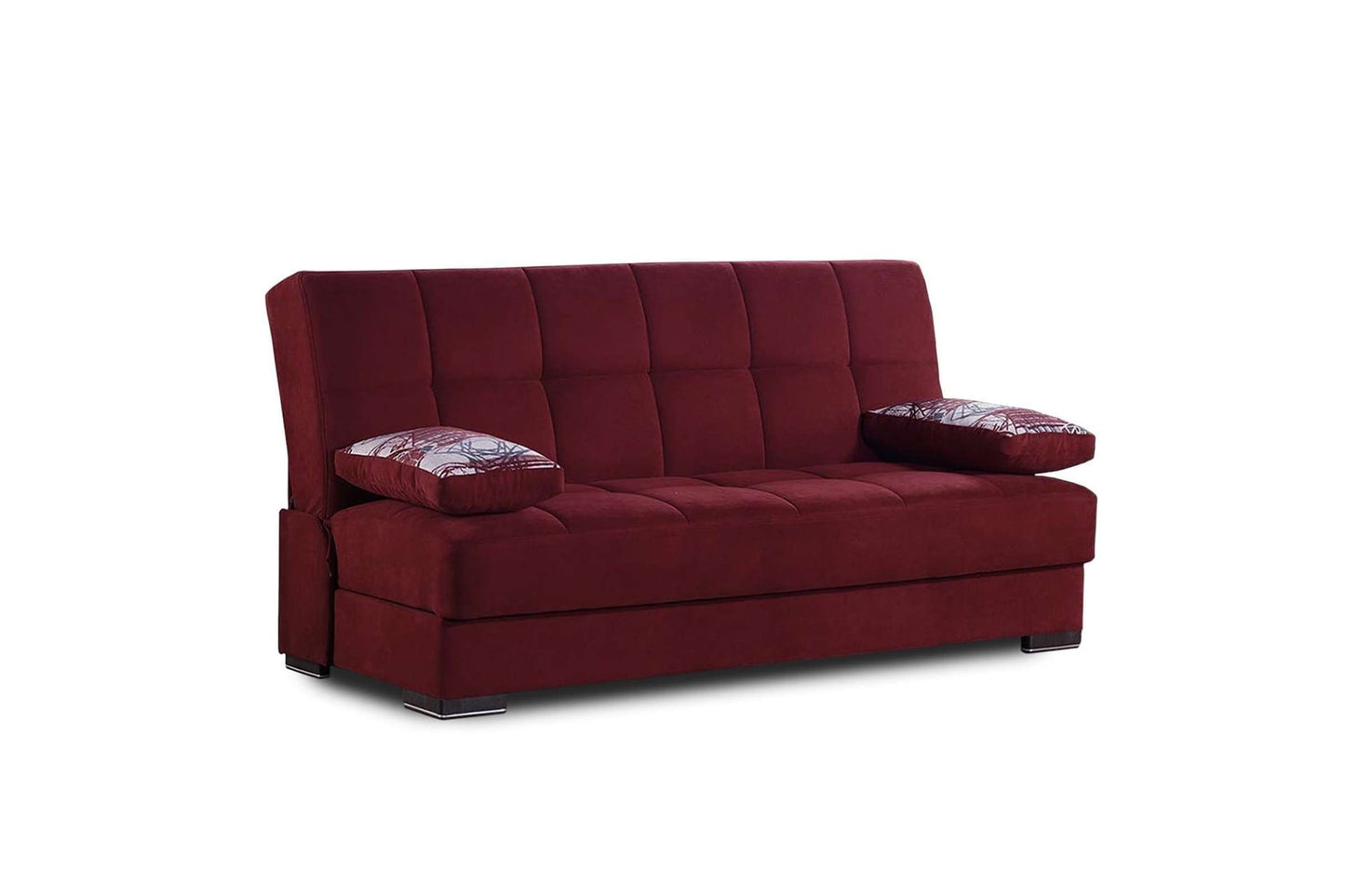 Burgundy Fabric Sofa Bed