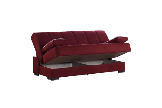 Burgundy Fabric Sofa Bed