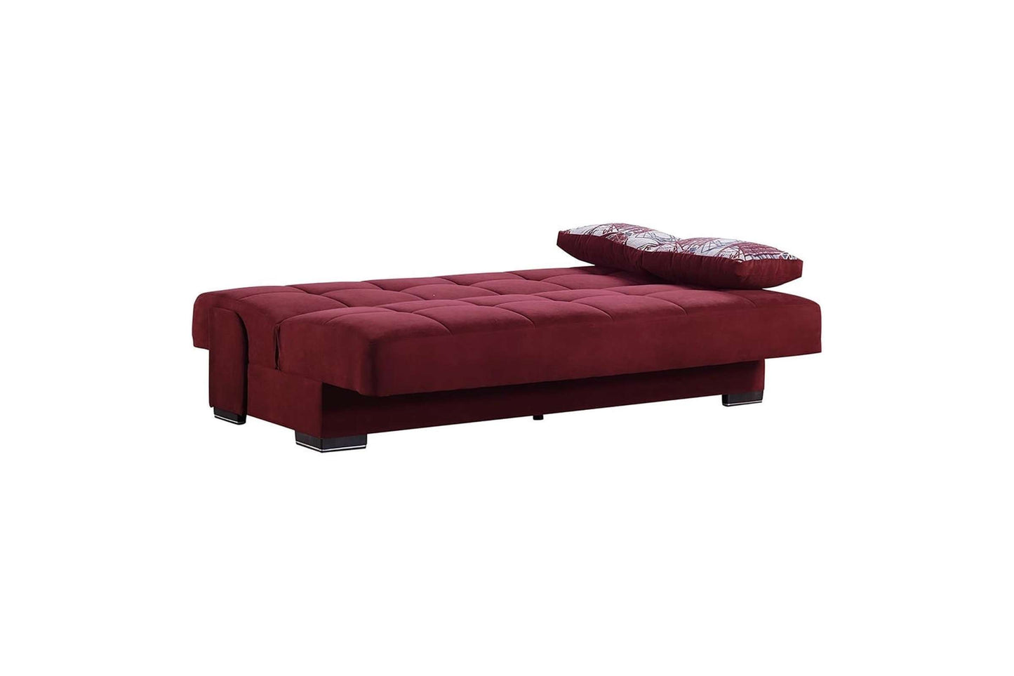 Burgundy Fabric Sofa Bed