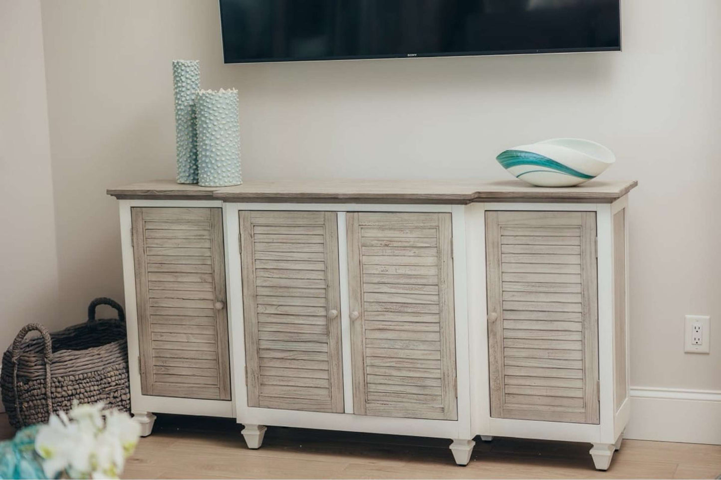 Islamorada 4-Door Credenza - Grey Dining Furniture