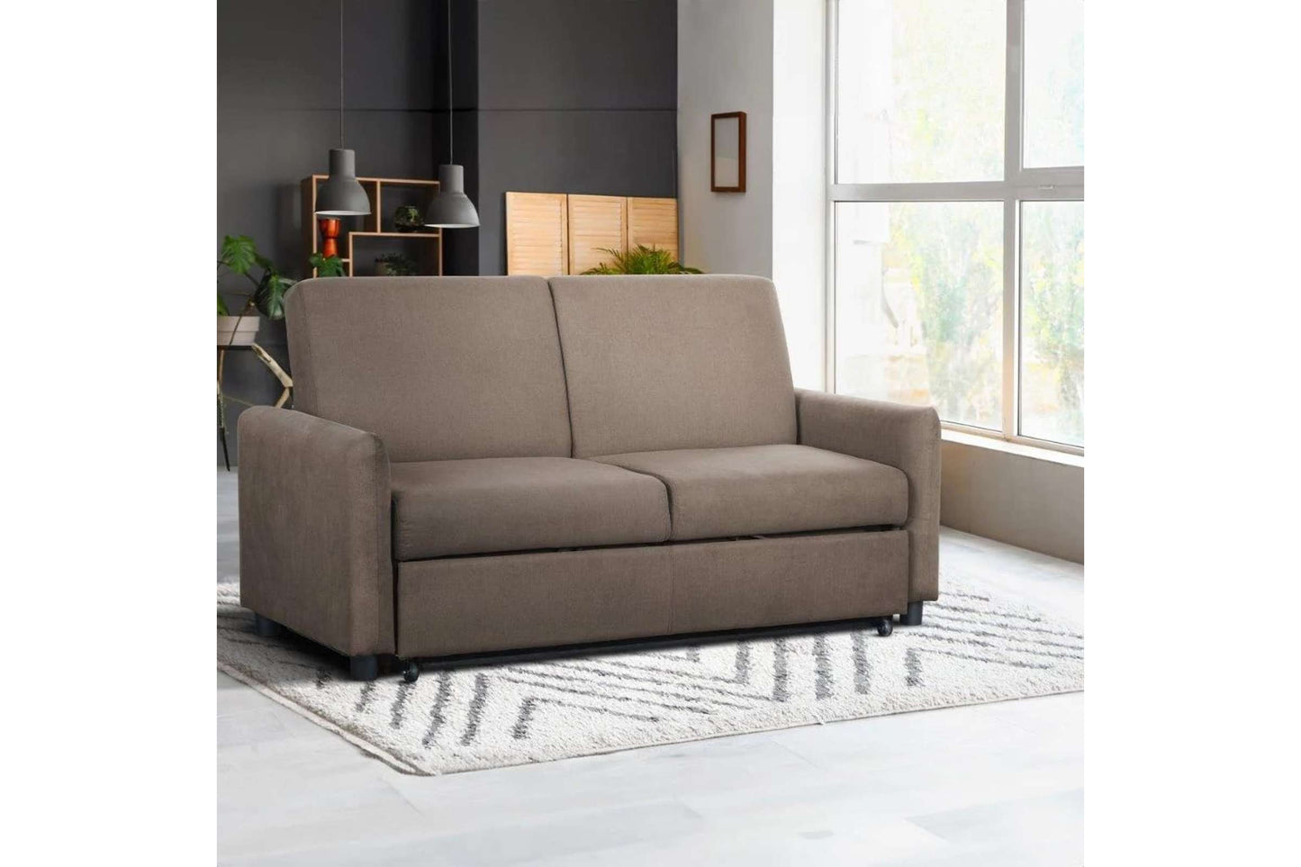 Sealy Sammy Twin Pop-Up Convertible Chair-Sleeper in Romulus Charcoal - Versatile Sleeper Sofa Bed
