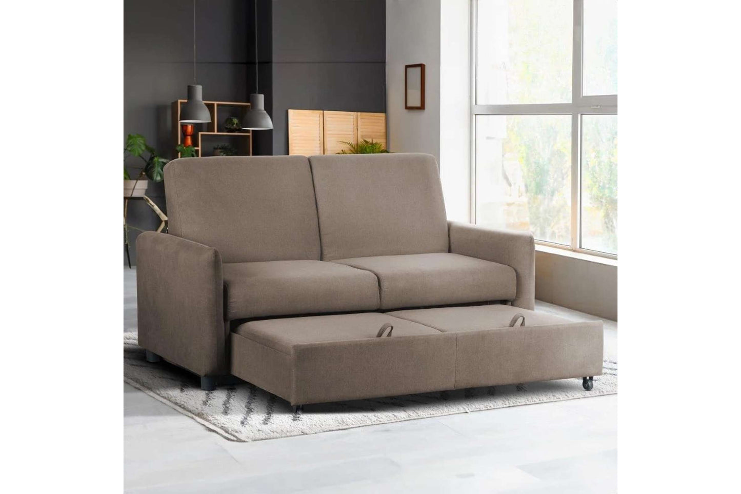 Sealy Sammy Twin Pop-Up Convertible Chair-Sleeper in Romulus Charcoal - Versatile Sleeper Sofa Bed
