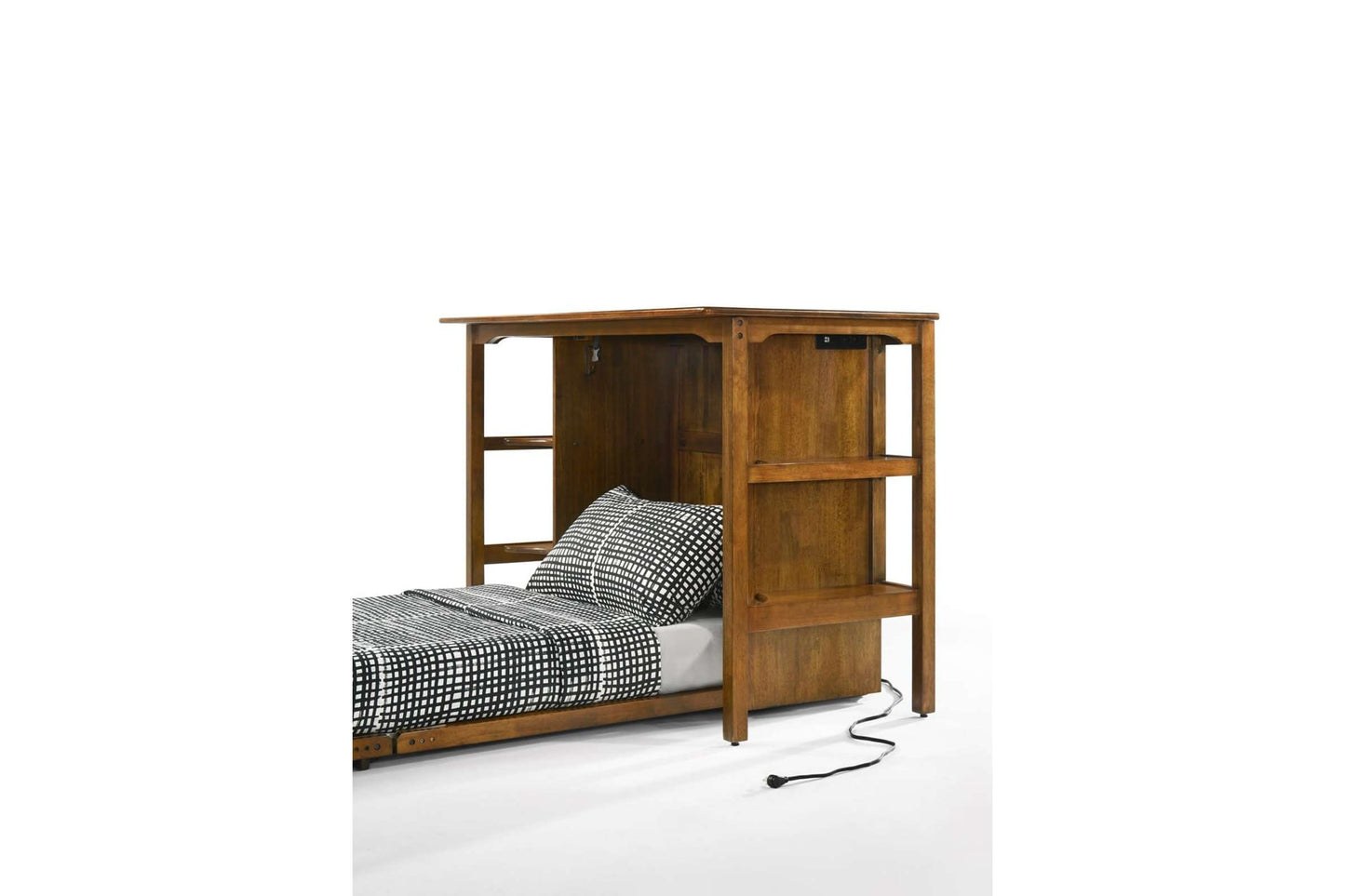 Siesta Black Walnut Twin Desk Murphy Cabinet