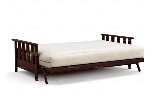 Queen Size Wall Hugger Futon Frame - Canby Black Walnut Finish