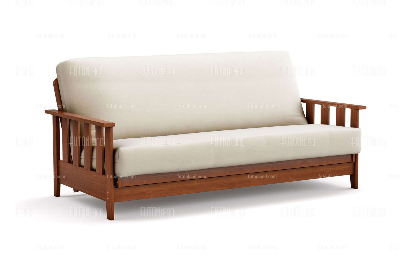 Queen Size Canby Warm Cherry Wall Hugger Futon Frame