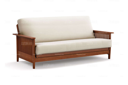 Queen Size Denali Warm Cherry Wall Hugger Futon Frame
