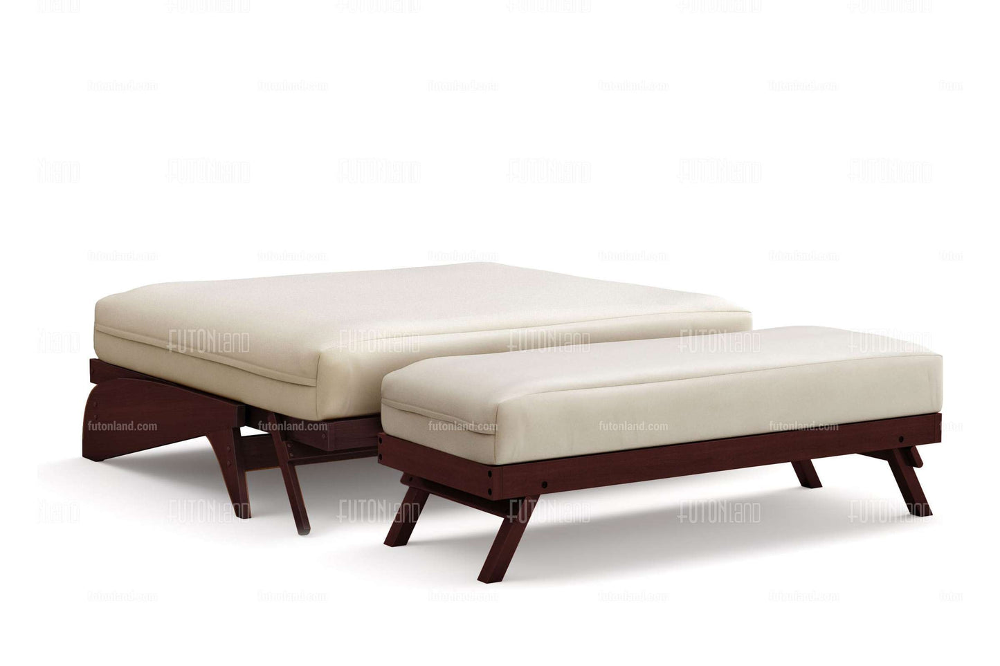 Queen Loveseat Futon Frame - Dillon Dark Cherry Wall Hugger