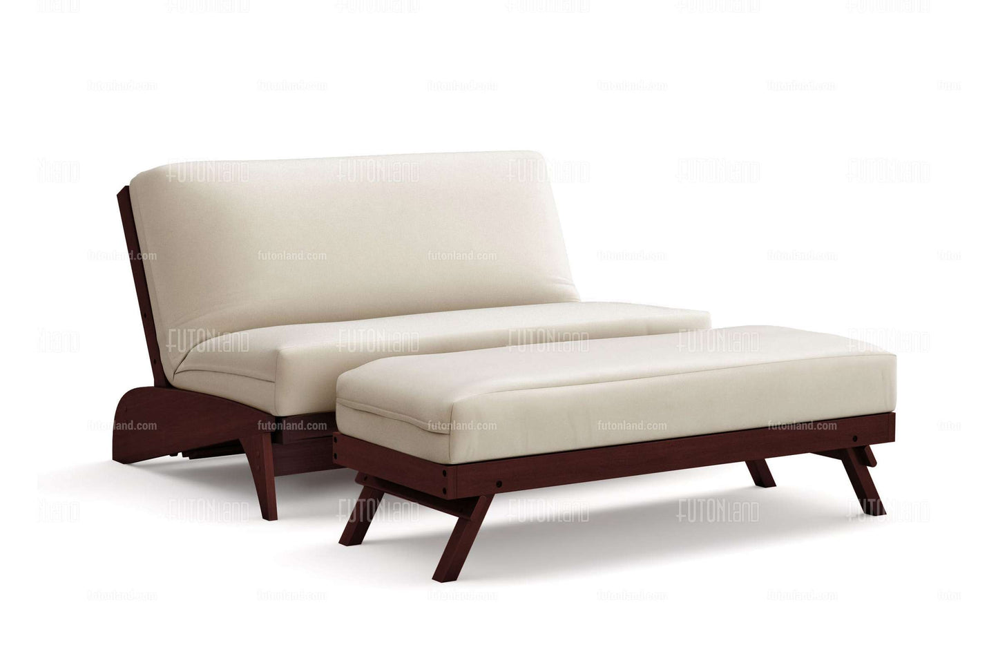 Queen Loveseat Futon Frame - Dillon Dark Cherry Wall Hugger